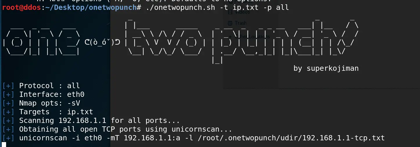 Onetwopunch Use Unicornscan To Quickly Scan All Open Ports