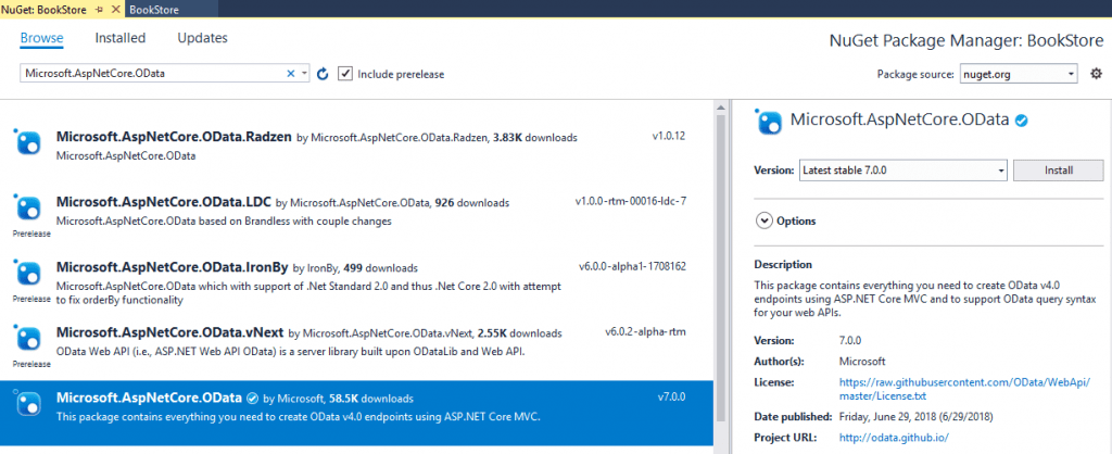 ASP.NET OData