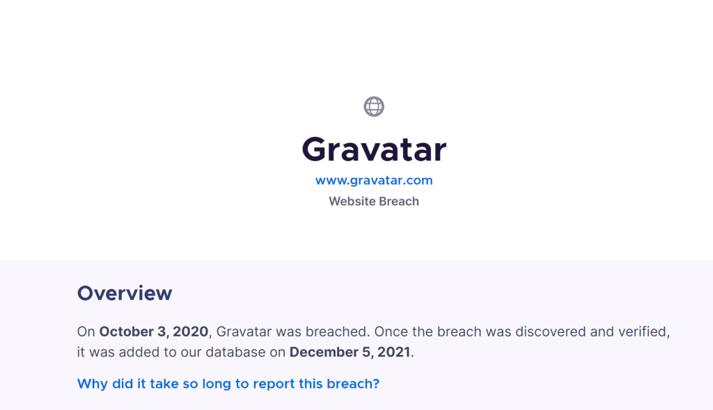 Gravatar data breach
