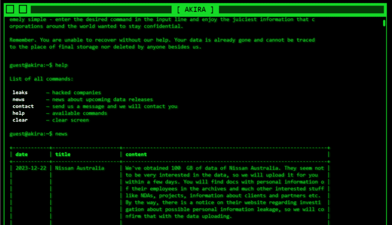 Nissan cyberattack