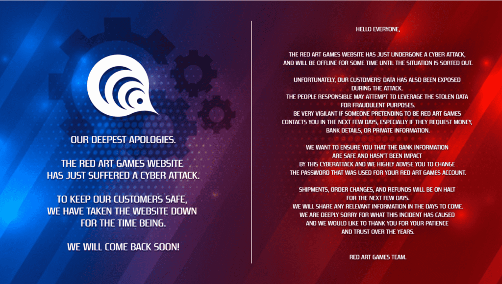Red Art Games cyberattack