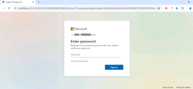 Phishing page