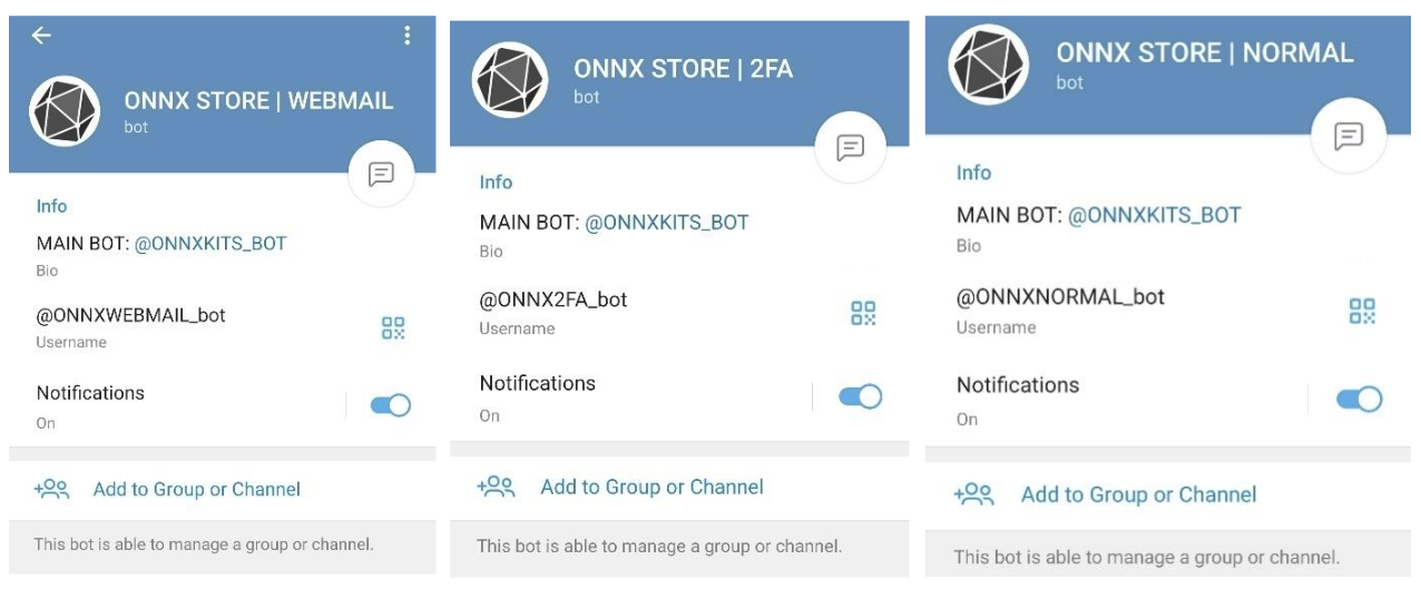 Fraudulent ONNX Store Telegram Channels