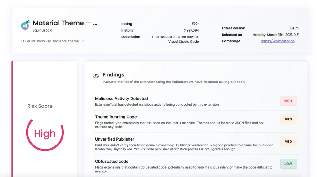 malicious Material Theme