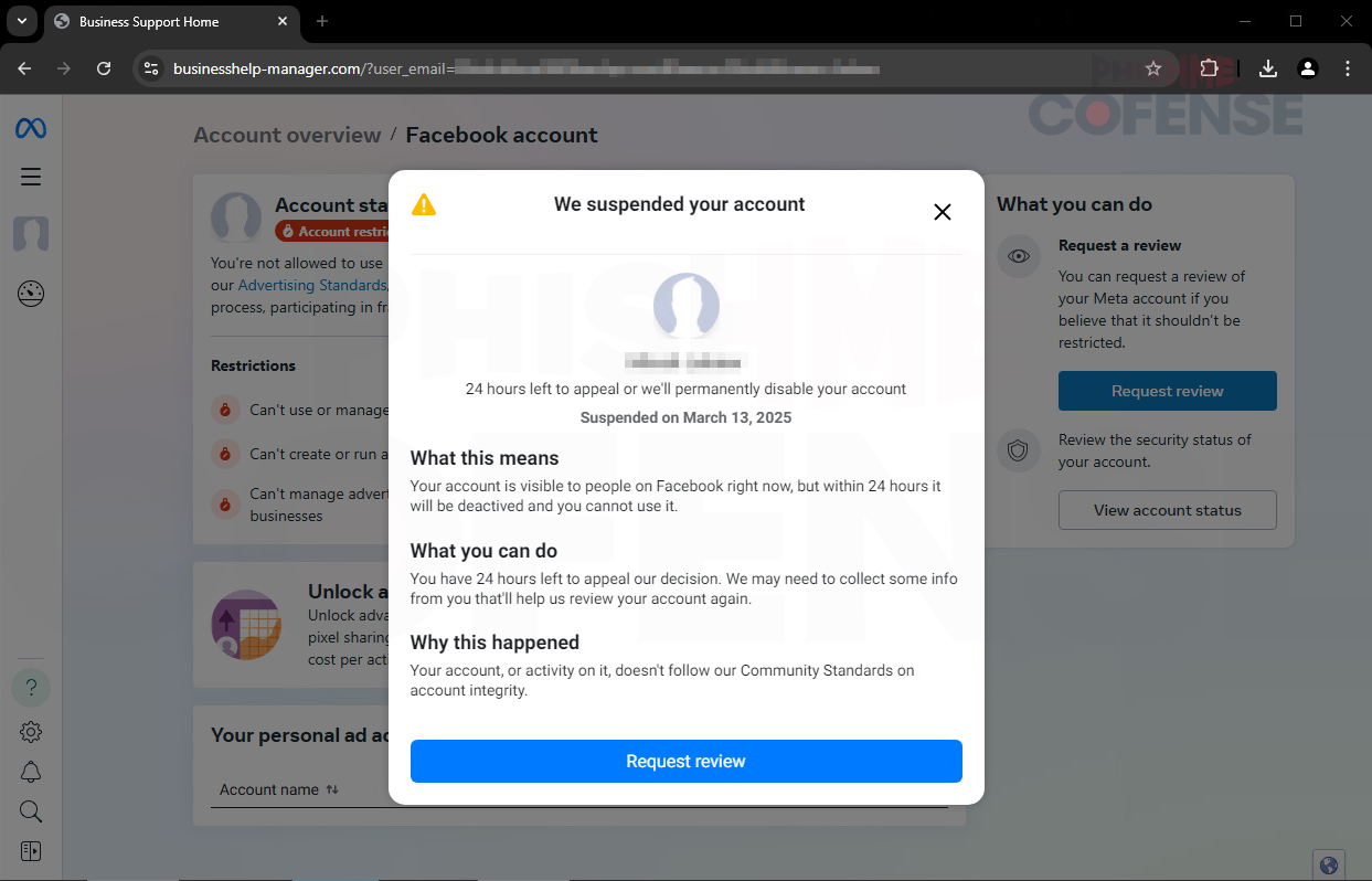 Meta Business Account Phishing