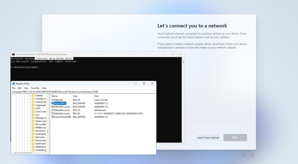 bypass Windows OOBE
