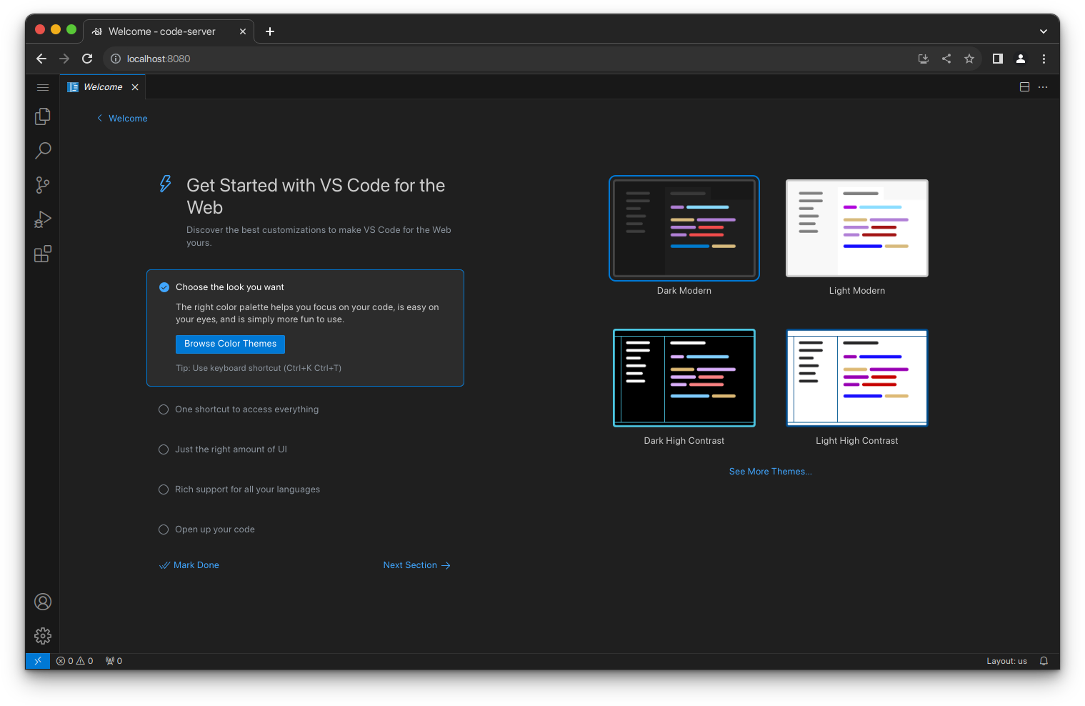 code-server, VS Code, security