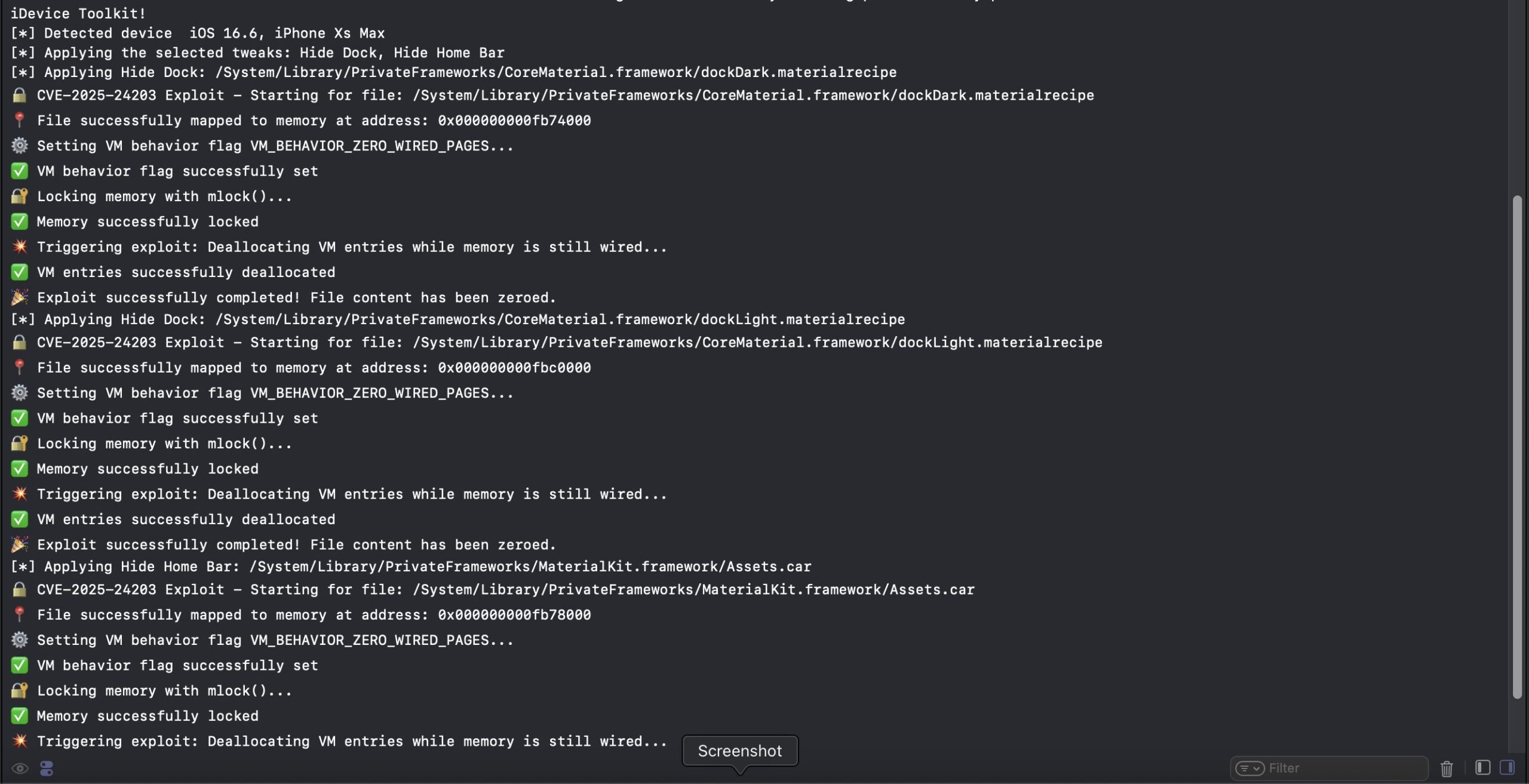 iOS kernel vulnerability dirtyZero exploit