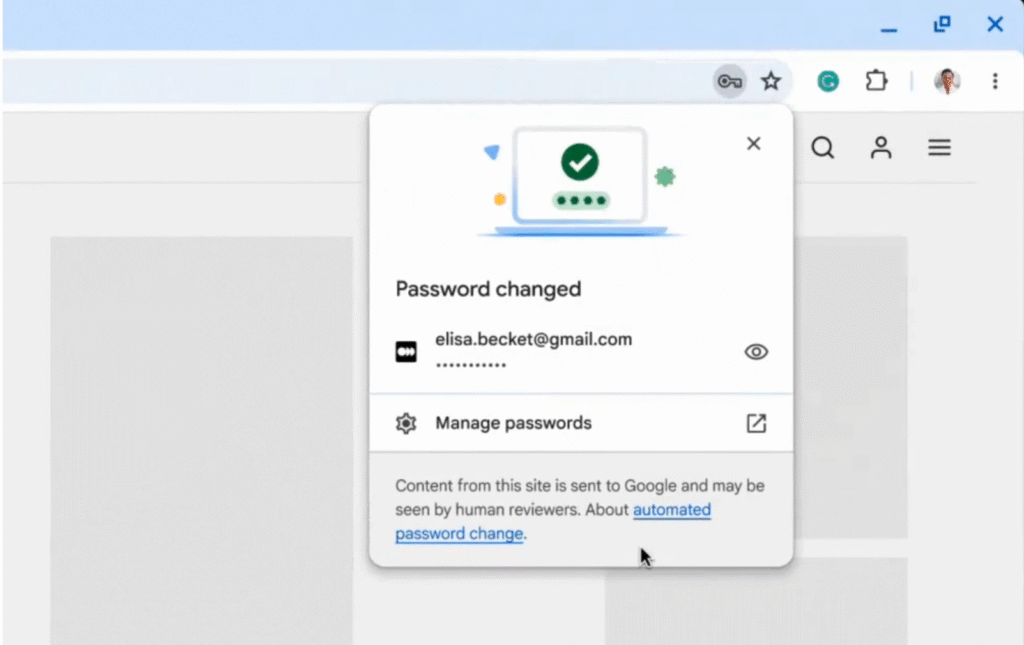 Chrome password security, automatic password change