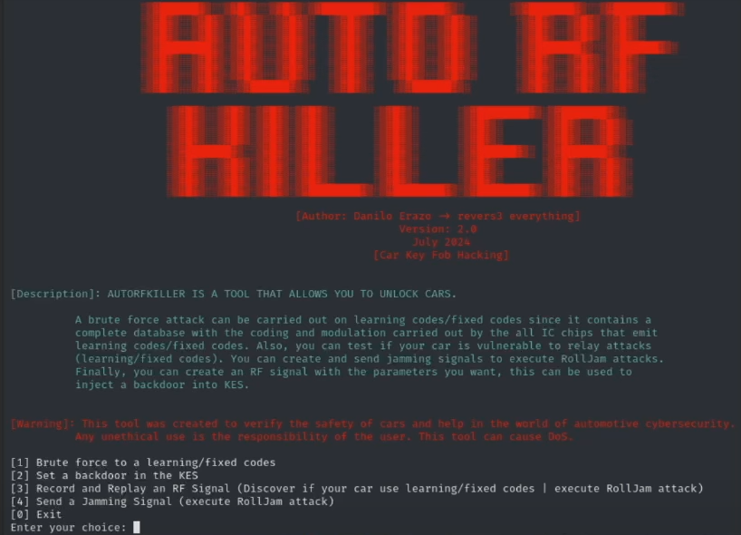 KIA Key Fob, Vehicle Hacking