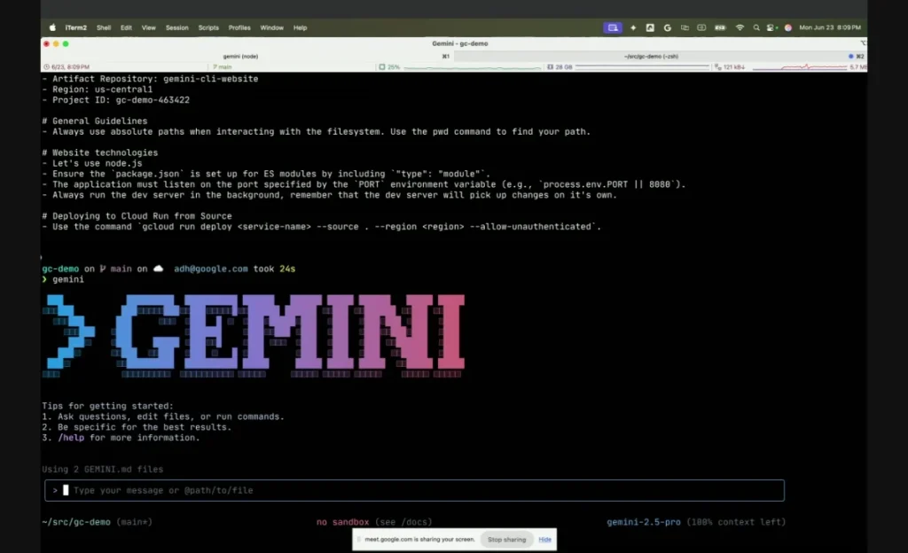 Google Gemini CLI, AI Command Line