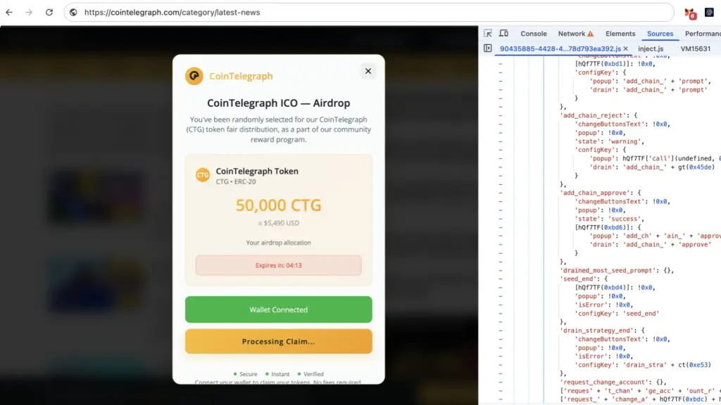 CoinTelegraph Hack, Crypto Scam