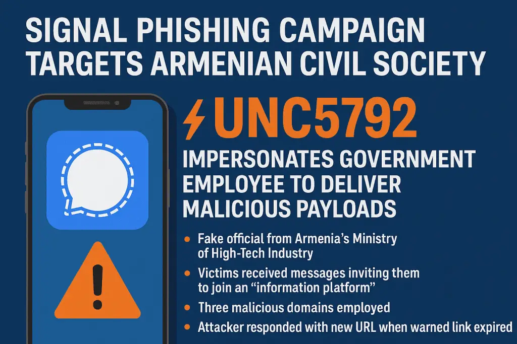 Signal Phishing, Armenia Cyberattack