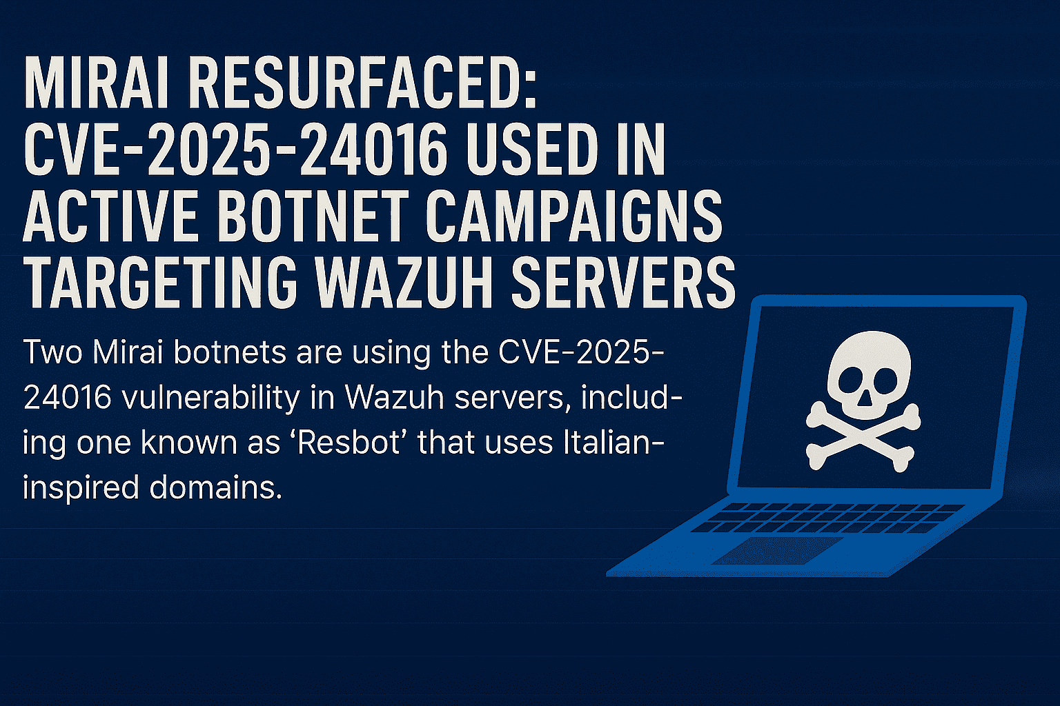 Wazuh RCE, Mirai Botnets