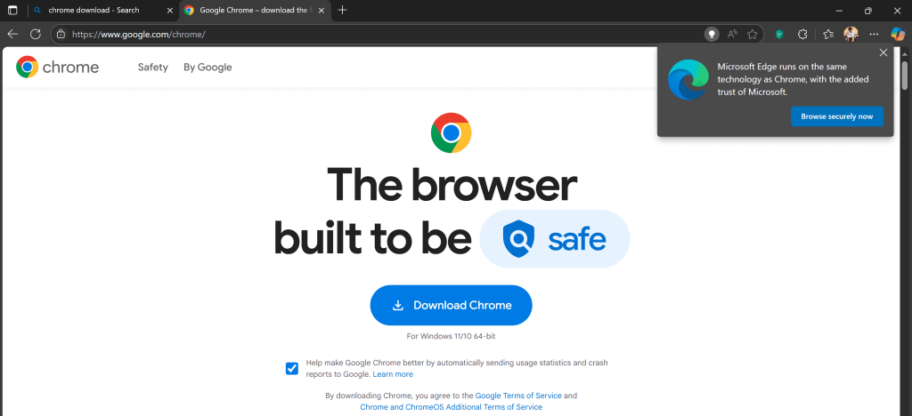 Microsoft Edge, Browser Interference