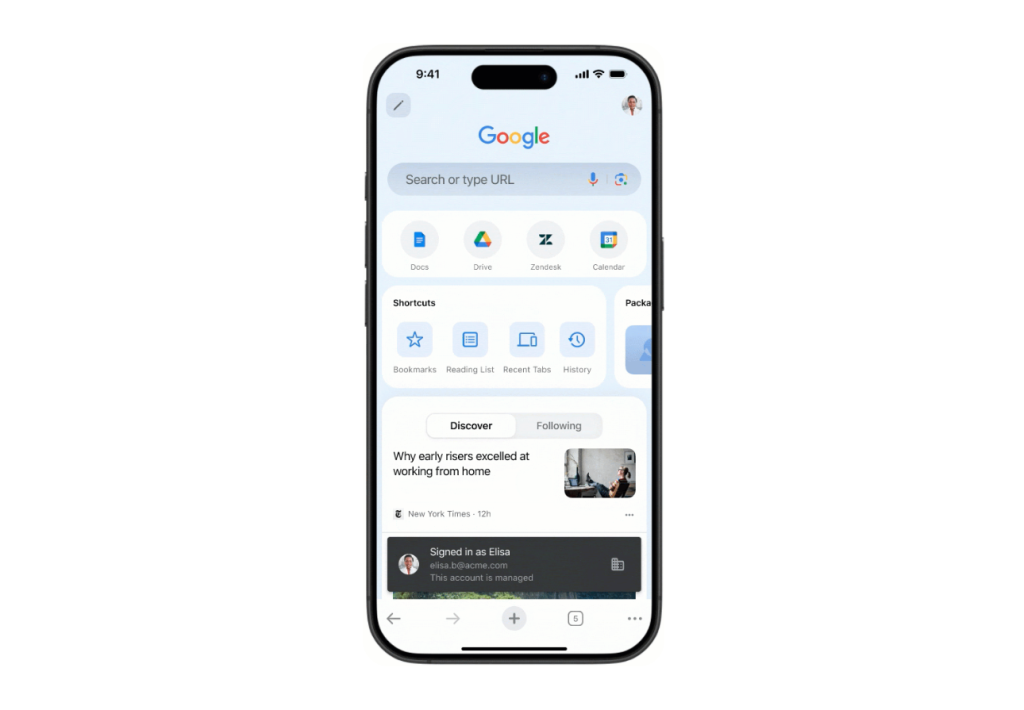 Chrome iOS, Enterprise Features