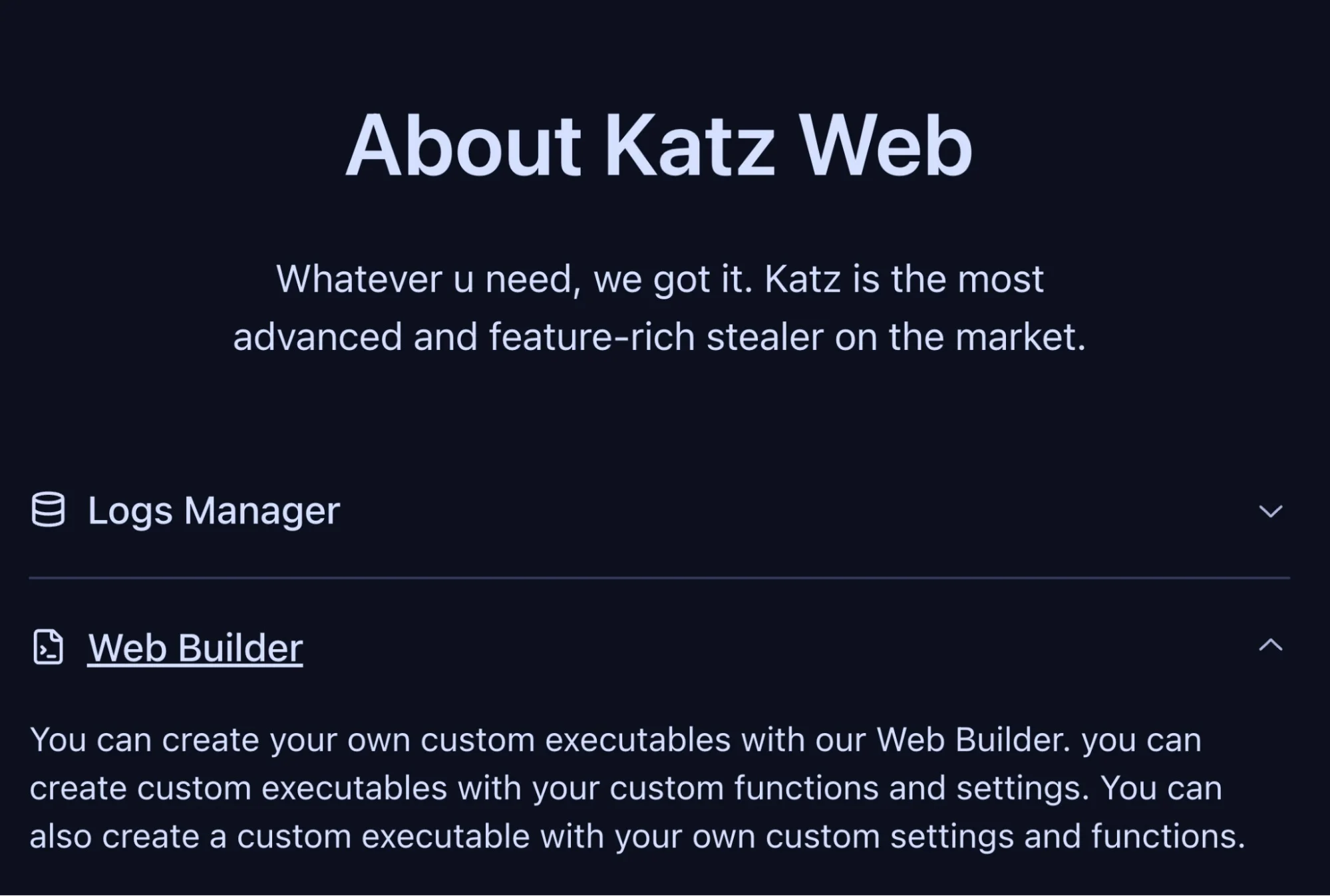 Katz Stealer, Info-Stealer MaaS