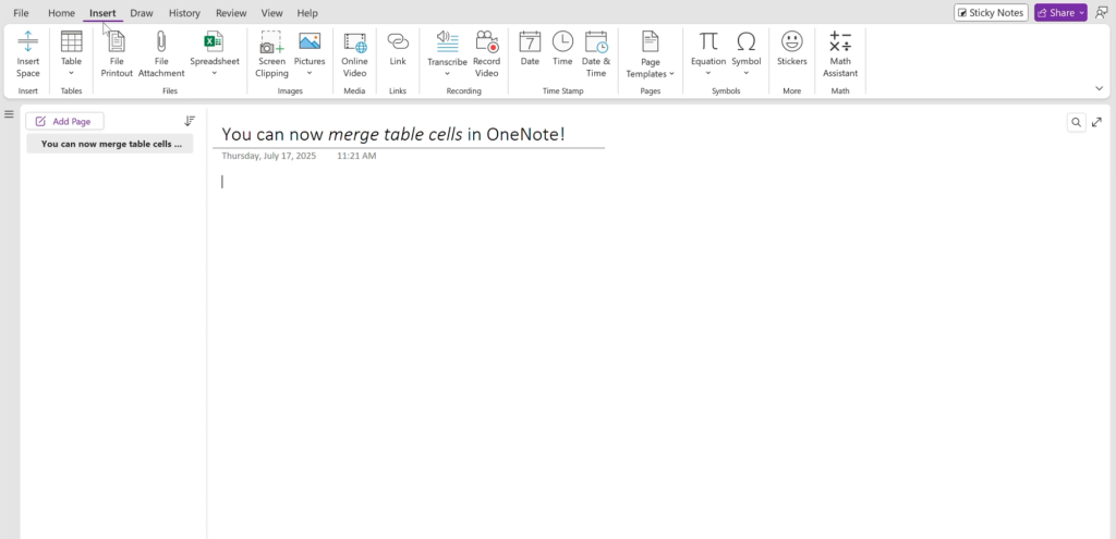 OneNote Features, Microsoft 365 Insider