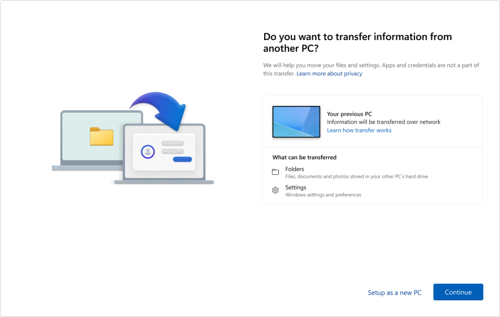 Windows 11 Migration, PC Transfer