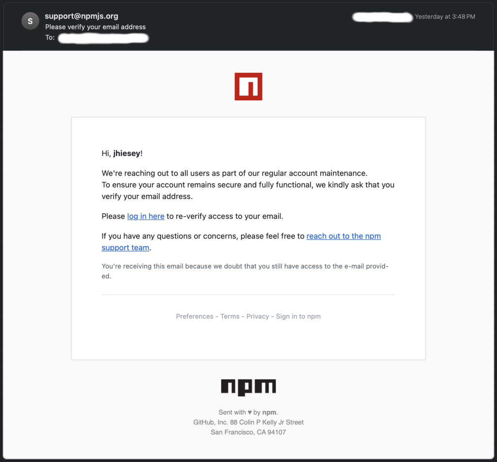 npm Phishing, Supply Chain Attack