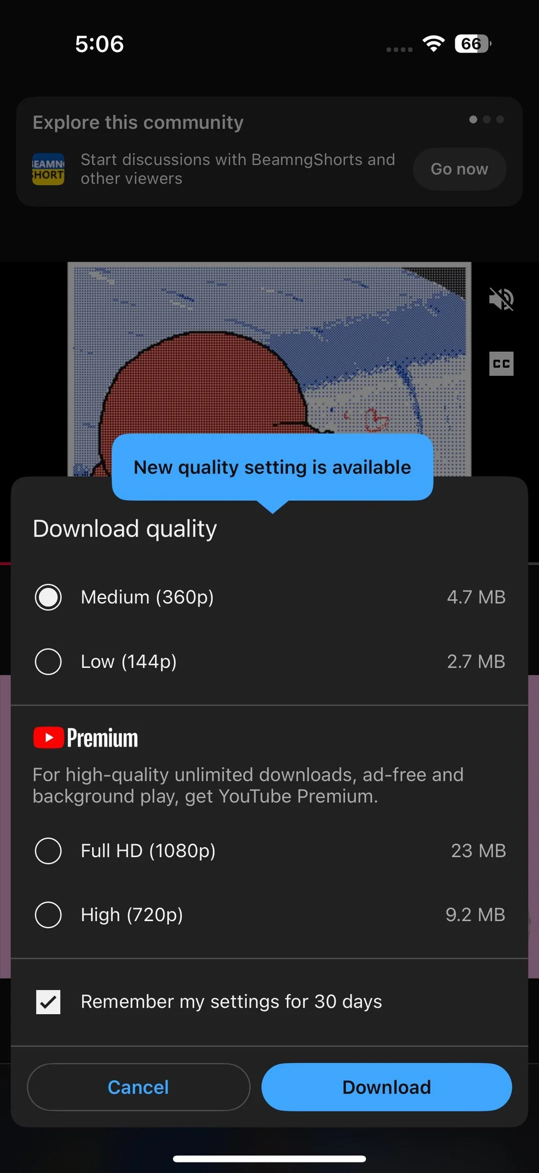 YouTube offline downloads