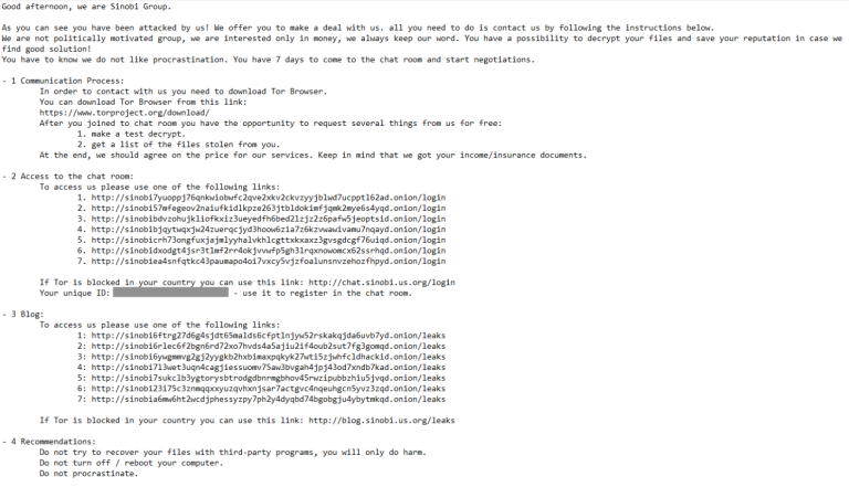 Sinobi Group, ransomware