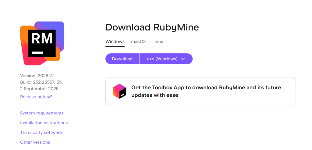 JetBrains, RubyMine