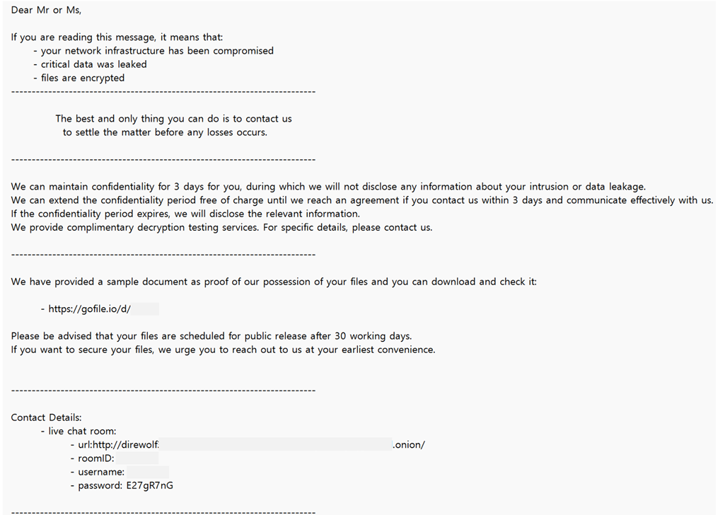 DireWolf, ransomware