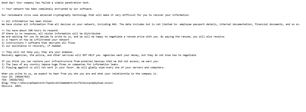 Obscura ransomware, domain controller