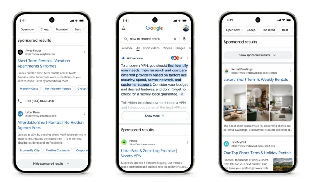 Google Search Personal Intelligence, Gemini 3 Search AI Mode Google Ad Redesign, Sponsored Results Visibility