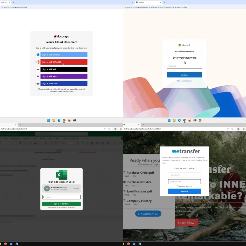 HTML Attachment Phishing, Telegram C2