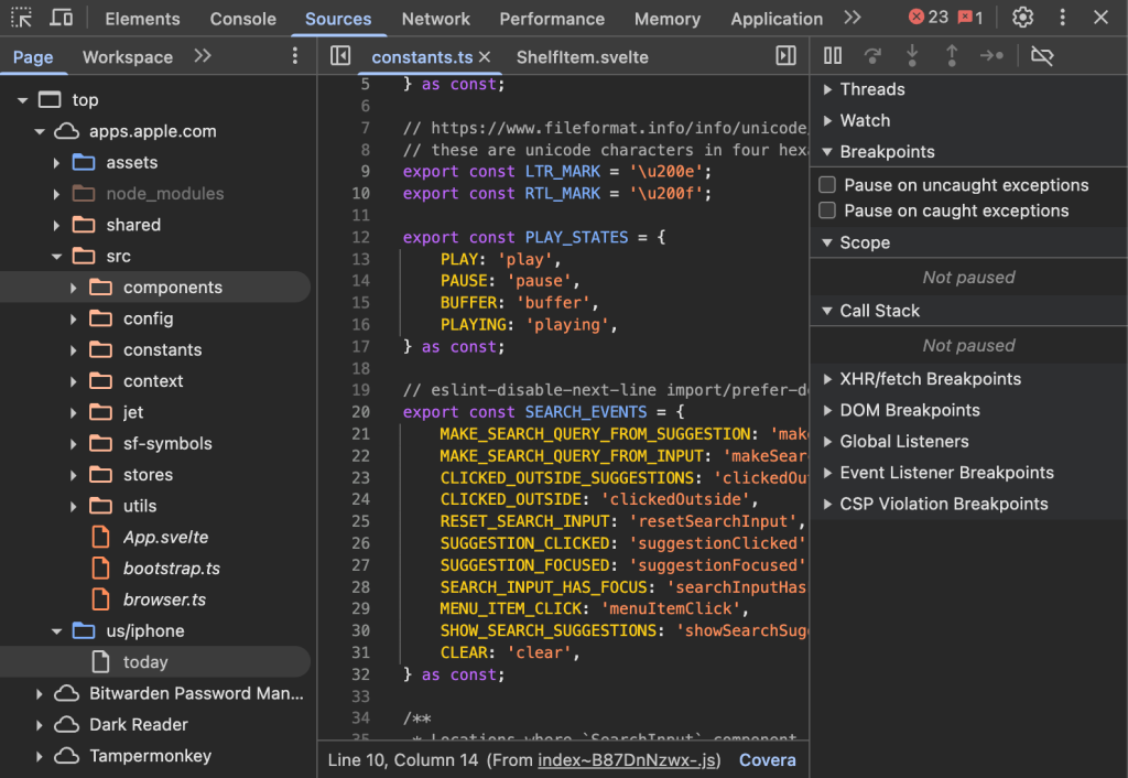 App Store Source Code, SourceMap Leak