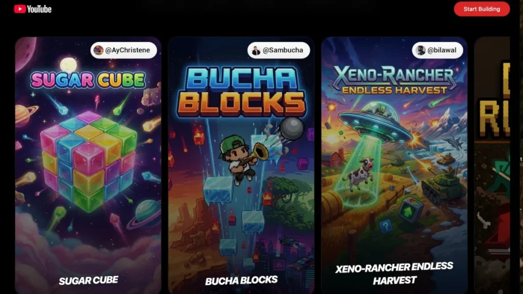 YouTube Playables Builder, Gemini 3 AI Gaming
