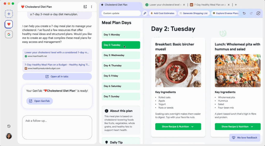 Google Disco Browser, Gemini PWA Generation
