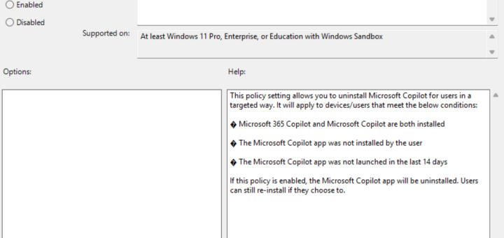 Windows 11 Build 26220.7535 Copilot removal, Remove Microsoft Copilot App Group Policy