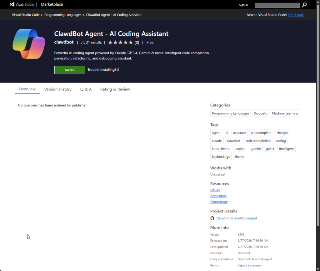 Vscode Ai Assistant Fake AI Assistant: Malicious