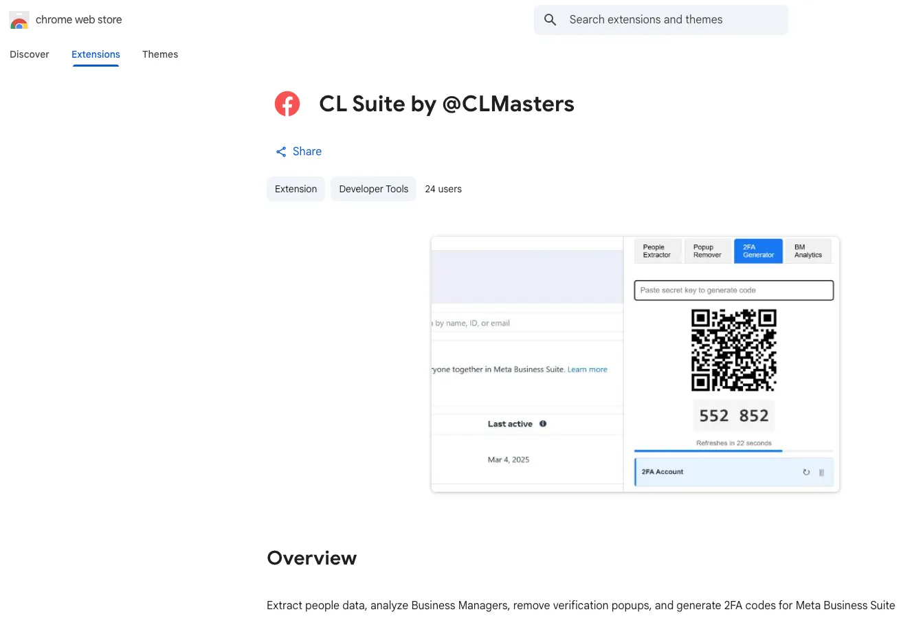 CL Suite Malicious Extension Meta Business Suite Security