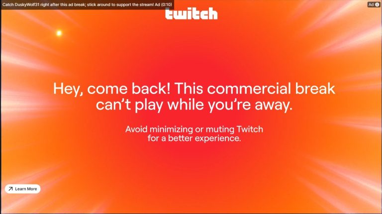 Twitch ad attention mandate