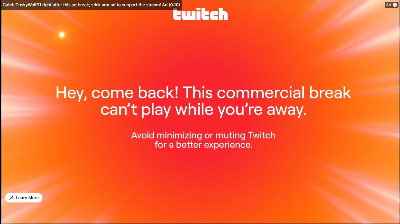 Twitch ad attention mandate
