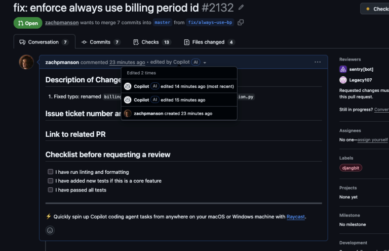 GitHub Copilot PR advertising