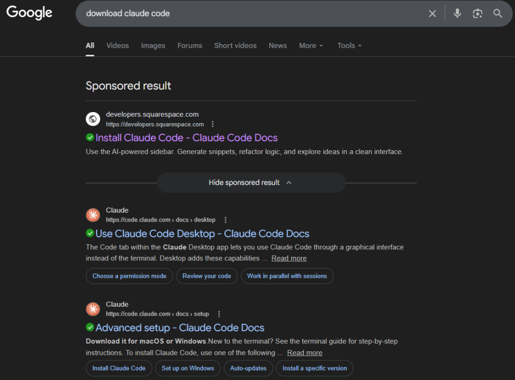 Claude Code Malvertising ClickFix Campaign