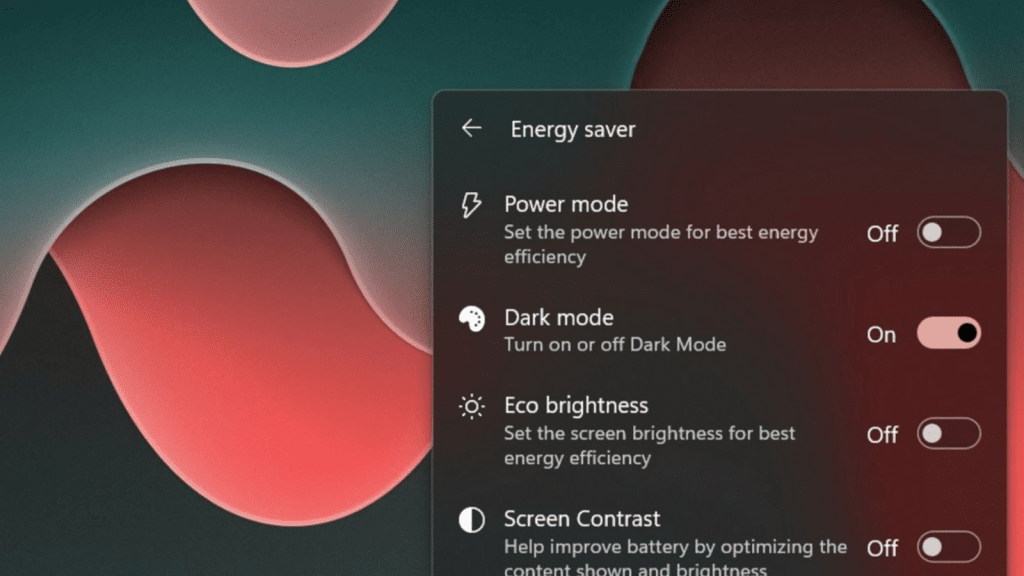 Windows 11 Dark Mode toggle