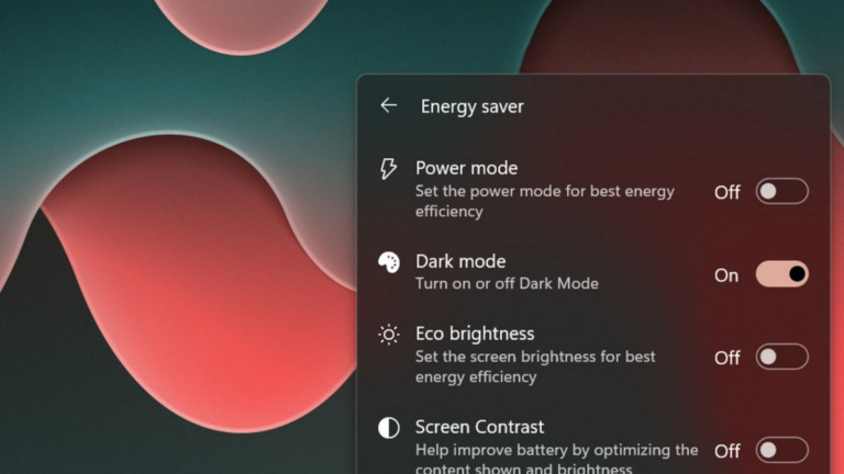 Windows 11 Dark Mode toggle