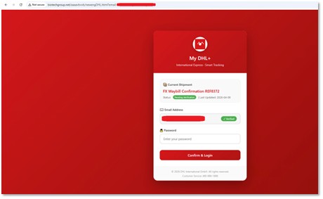 DHL Phishing OTP Social Engineering
