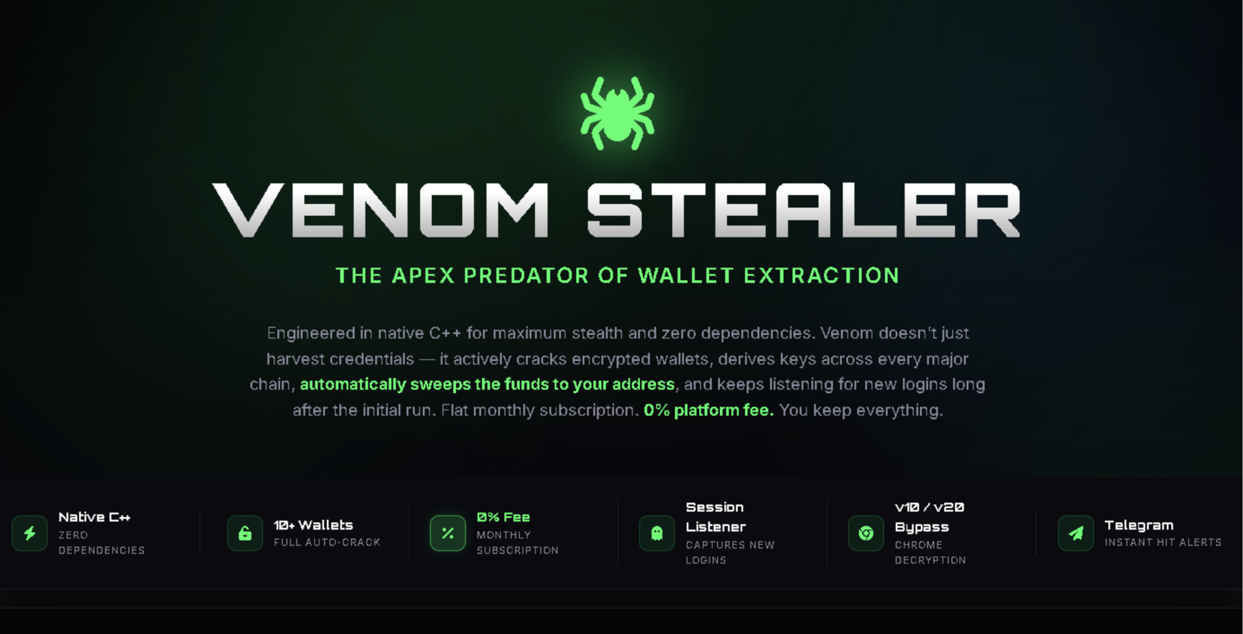 Venom Stealer Crypto Drainer MaaS